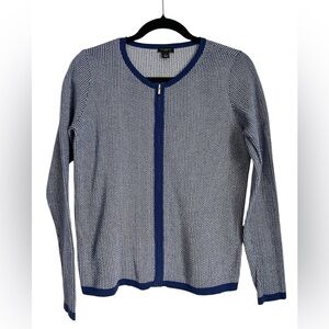 ann taylor zip up cardigan size S blue